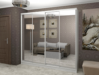 Шкаф купе 4-х дверный "Версаль" с зеркалами