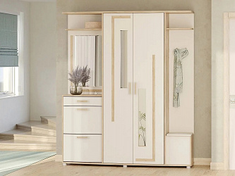 Прихожая "Медея" дуб крафт золотой/кашемир серый