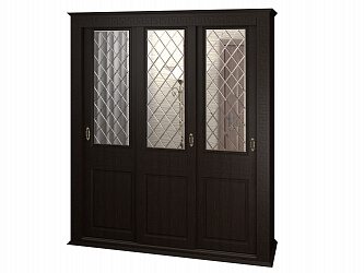 Шкаф купе 3-х дверный "Греция", глухие фасады + зеркало гравировка